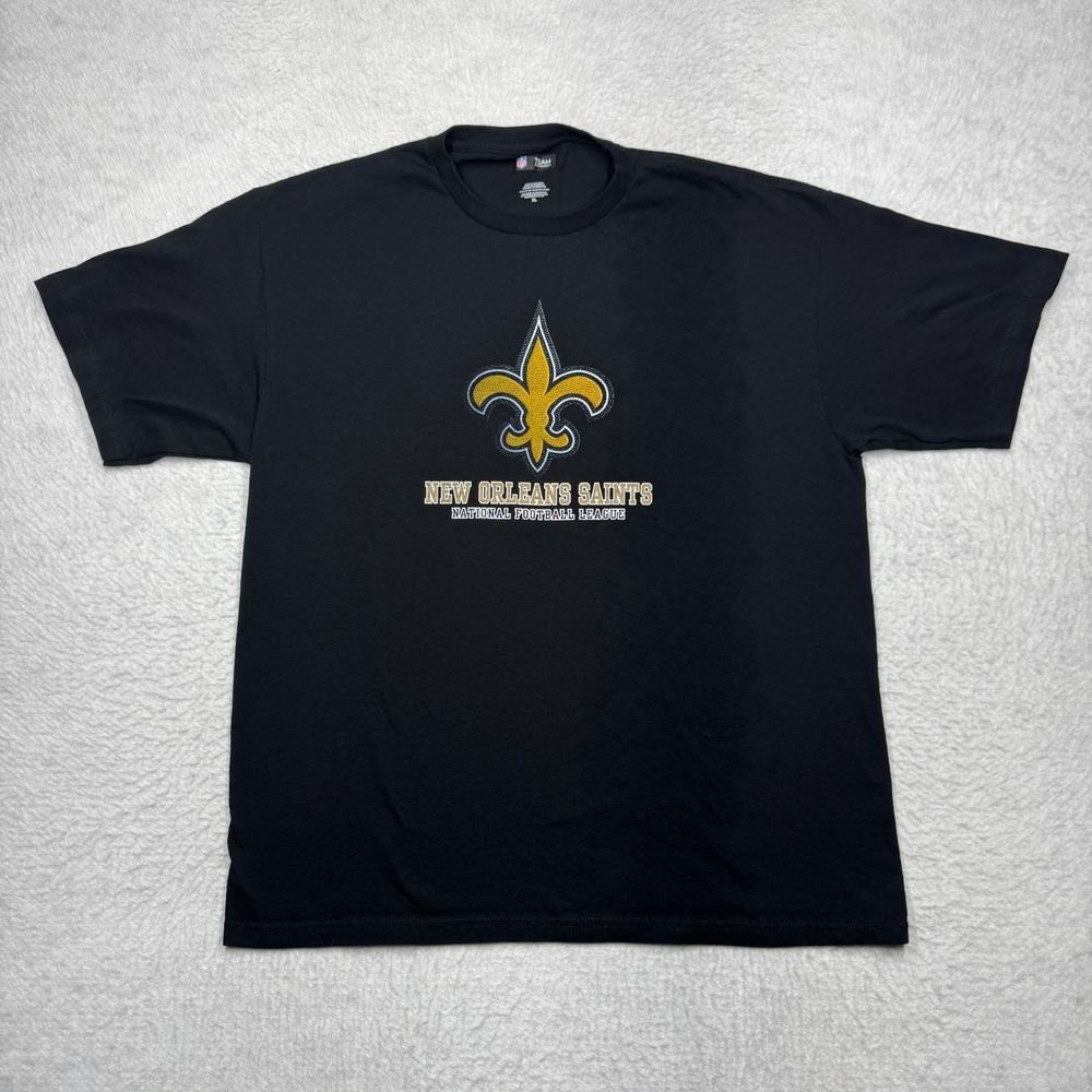 New Orleans Saints by NFL Team Apparel T-Shirt Black Gold Logo Men's Size XL